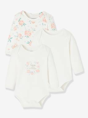 Click to view product details and reviews for Pack Of 3 Long Sleeve Bodysuits With Cutaway Shoulders For Babies White.