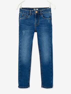 Click to view product details and reviews for Slim Leg Waterless Jeans Morphologik Narrow Hip For Girls Dark Blue.