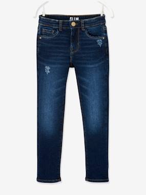 Click to view product details and reviews for Slim Leg Waterless Jeans Morphologik Wide Hip For Girls Dark Blue.