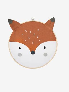 Embroidered Fox Wall Decoration brown