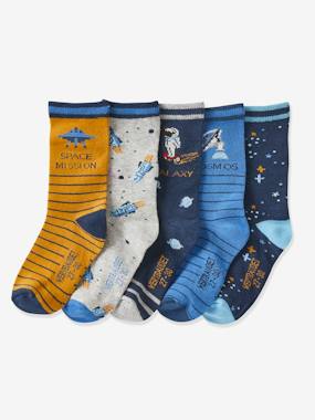 Pack of 5 Pairs of Galaxy Socks Oeko-Tex multi