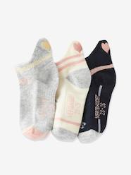 Girls-Underwear-Pack of 3 Pairs of Oeko-Tex® Sports Trainer Socks, Love