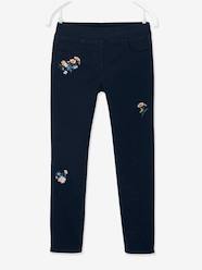 Girls-Trousers-Treggings with Embroidered Flowers for Girls