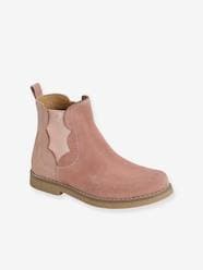 Shoes-Girls Footwear-Ankle Boots-Leather Boots with Zip & Elastic for Girls