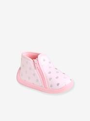 Shoes-Baby Footwear-Slippers & Booties-Pram Shoes with Zip, Made in France, for Baby Girls