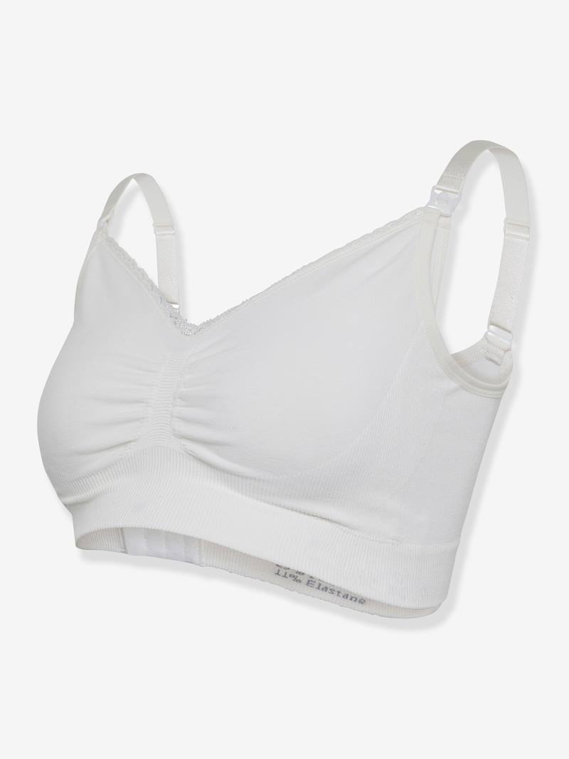 Organic Seamless Bra, Maternity & Nursing Special by CARRIWELL white