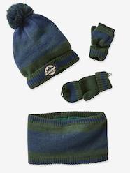 Boys-Accessories-Winter Hats, Scarves & Gloves-Ensemble for Boys, Beanie + Snood + Mittens/Fingerless Gloves, Oeko Tex®