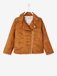 Girls-Coats & Jackets-Jackets-Perfecto Style Jacket in Nubuck for Girls