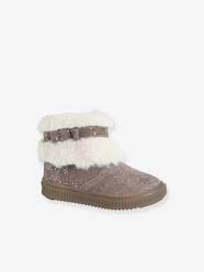 Shoes-Baby Footwear-Baby Girl Walking-Boots & Ankle Boots-Furry Leather Boots for Baby Girls
