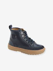 Shoes-Boys Footwear-Trainers-High Top Leather Trainers with Laces & Zip, for Boys