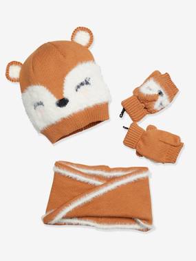 Oeko Tex Bear Beanie Snood Fingerless Gloves Set