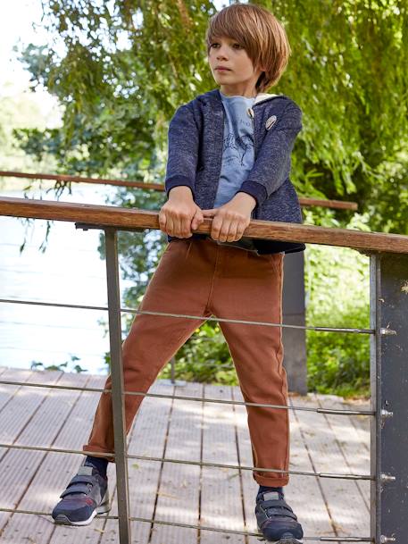Comfortable Trousers, Easy to Slip On, for Boys Brown 