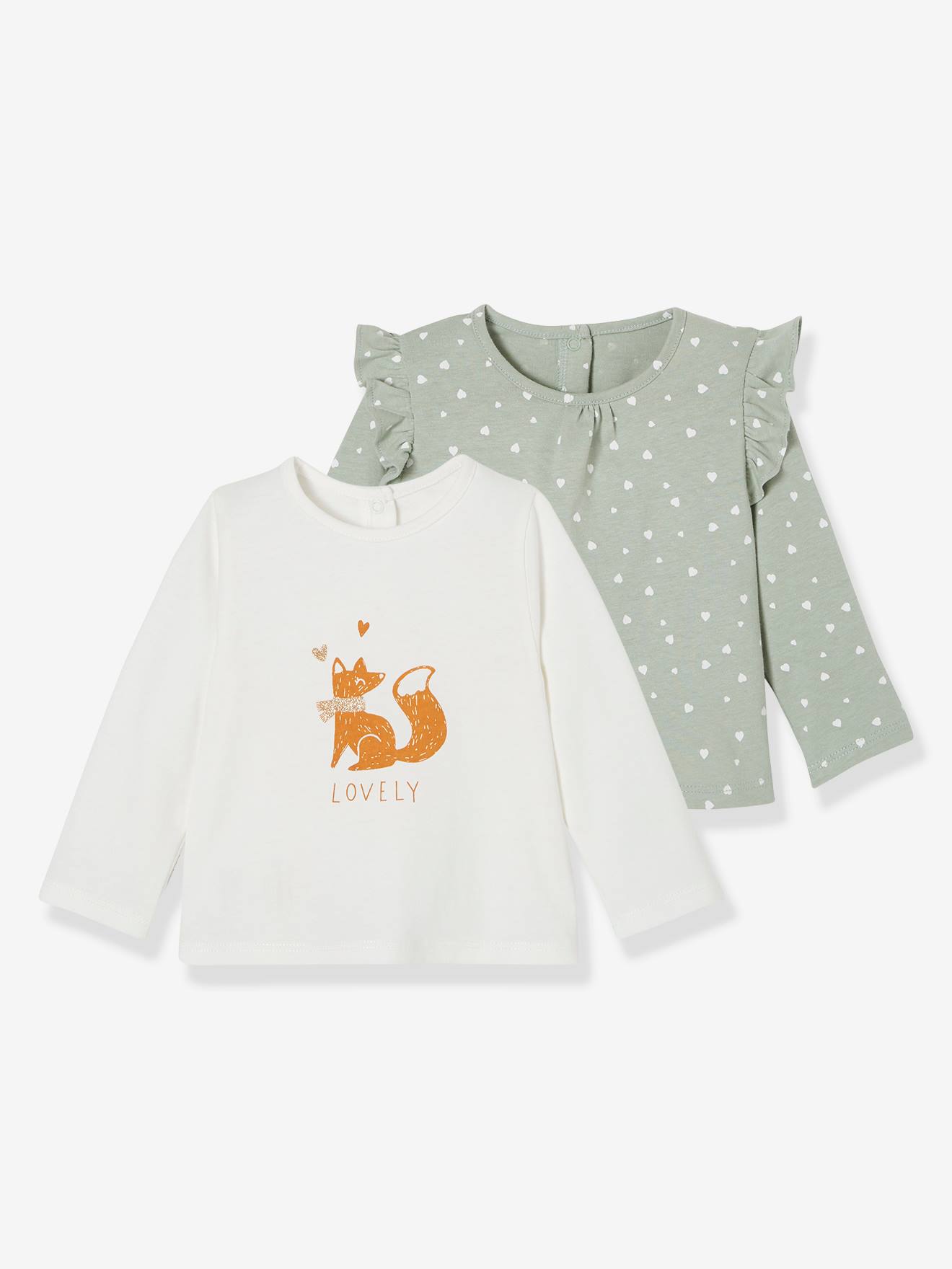 M&Co Baby Girl Long Sleeve Top Two Pack 