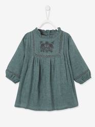 Baby-Dresses & Skirts-Dress with Embroidered Cravat for Babies