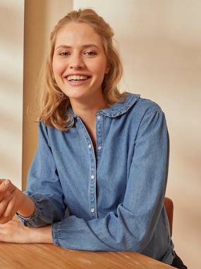 Denim Shirt Maternity Nursing Special light denim