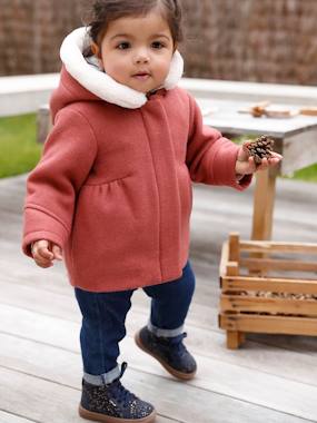 Click to view product details and reviews for Hooded Jacket In Woollen Fabric For Babies Red.