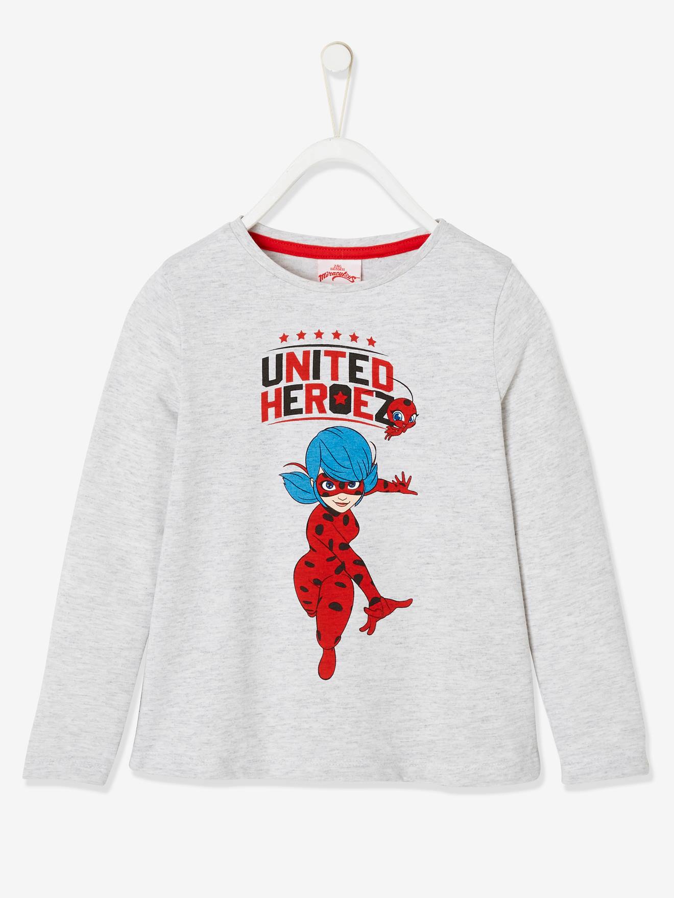 Long Sleeve Top, Miraculous: the Adventures of Ladybug, for Girls light grey