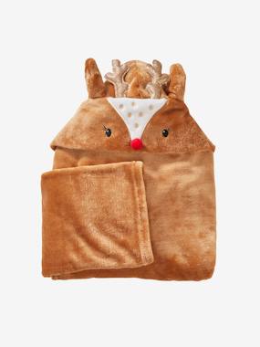 Reindeer Blanket with Sleeves Oeko-Tex light brown