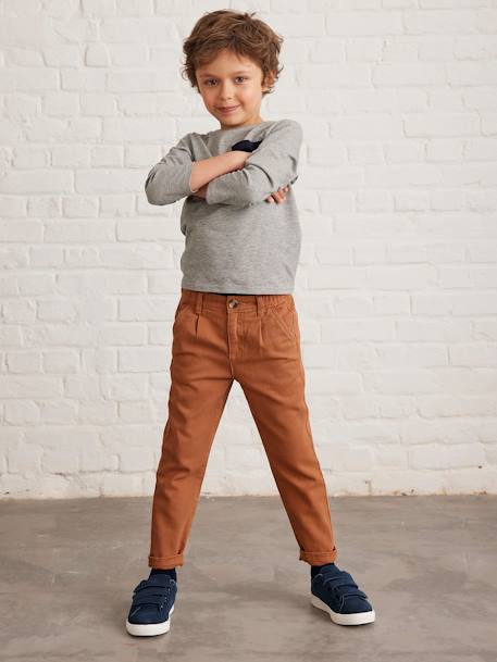 Comfortable Trousers, Easy to Slip On, for Boys Brown 