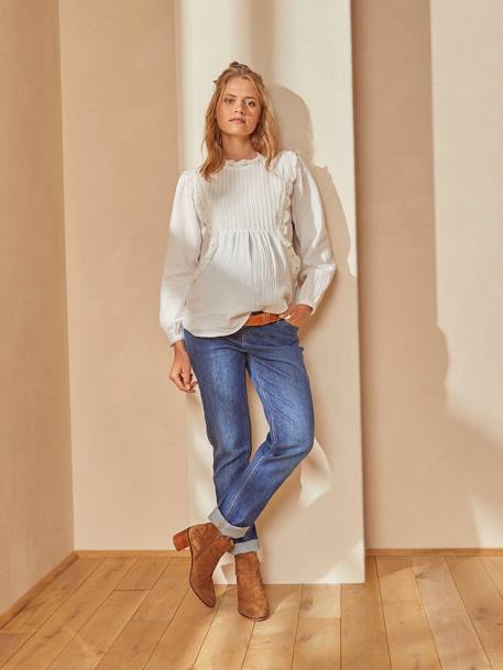 Maternity Jeans with Seamless Belly-Wrap BLUE LIGHT SOLID+Denim Blue+Grey Anthracite+GREY MEDIUM SOLID 