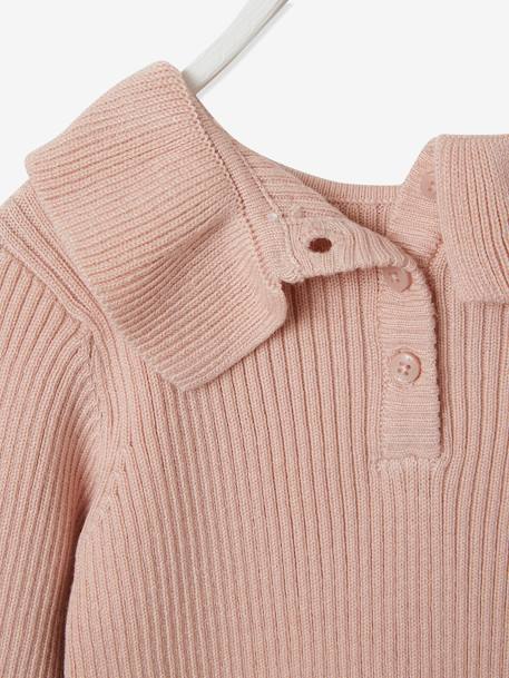 Jumper with Wide Neck for Babies BROWN MEDIUM SOLID+Light Pink 