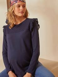 Maternity-T-shirts & Tops-Dual Fabric Top, Maternity & Nursing