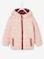 Reversible Lightweight Padded Jacket with Padding in Recycled Polyester, for Girls Dark Blue+GREY DARK ALL OVER PRINTED+PINK BRIGHT ALL OVER PRINTED+Red/Print 