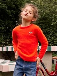 Girls-Cardigans, Jumpers & Sweatshirts-Jumpers-Soft Jumper with Iridescent Heart, for Girls