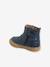Fancy Boots with Zip for Baby Girls Dark Blue+Dark Orange 