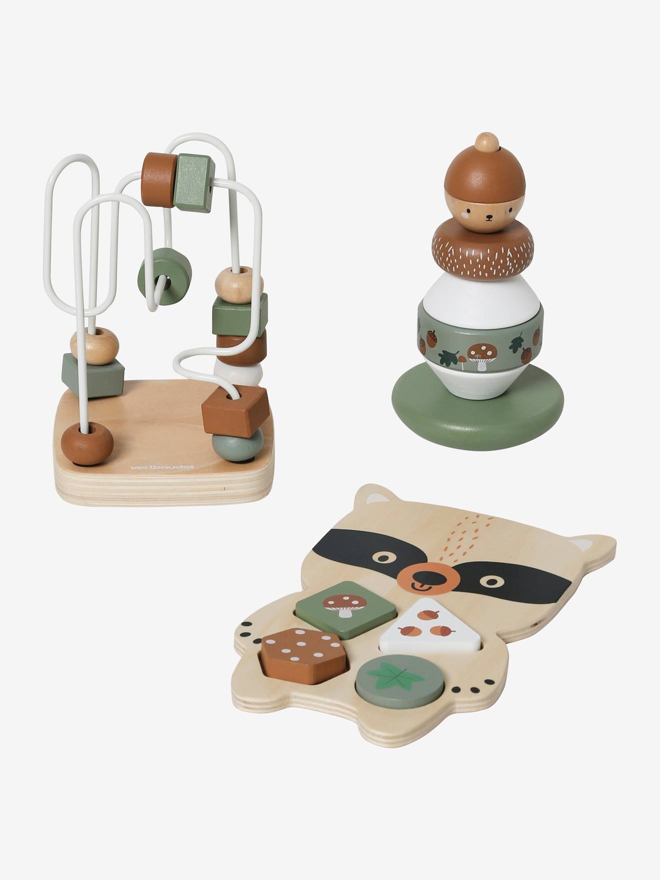 Forest Box Set with 3 Early Learning Toys in FSC® wood light