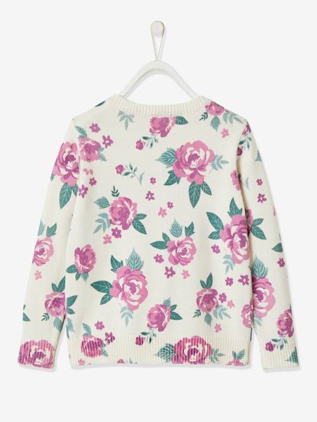 Cardigan with Floral Print for Girls White/Print 