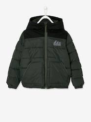 Boys-Coats & Jackets-Two-tone Hooded Jacket with Recycled Polyester Padding, for Boys
