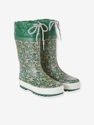 Shoes-Printed Wellies with Padded Collar for Girls
