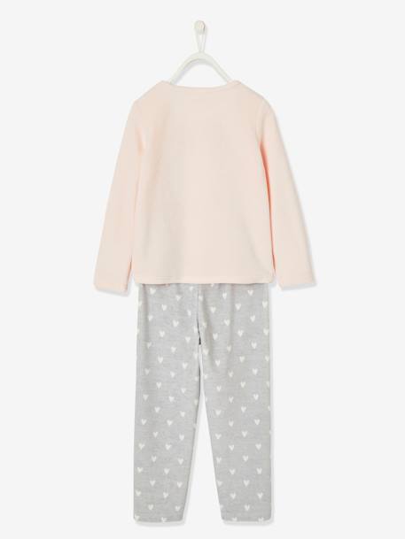 Velour Fox Pyjamas for Girls Light Pink 