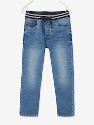 Boys-Jeans-Trousers in Denim-Effect Fleece, Warm Interior