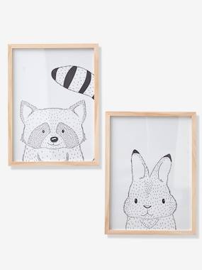 Pack of 2 Frames with Animal Posters Little Pals multi