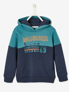 Two-Tone Hoodie with Musher Inscription in Relief