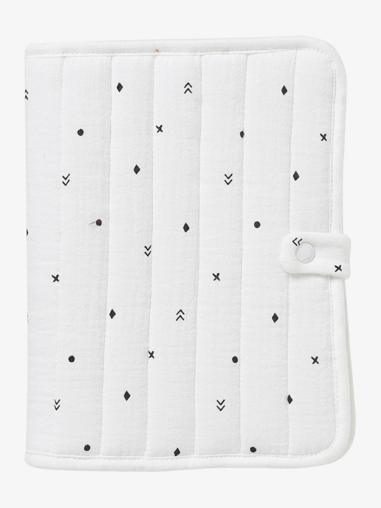 Medical Records Cover in Cotton Gauze white/print