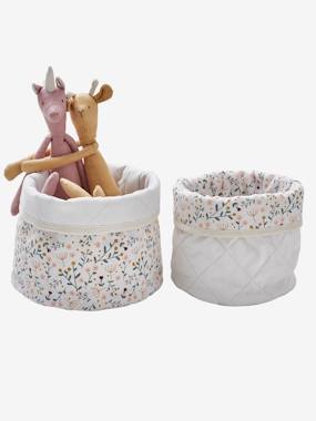 Set of 2 Reversible Baskets Little Flowers