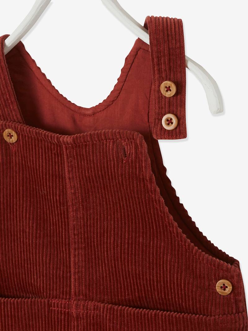 Corduroy Dungarees for Baby Boys red, Baby Vertbaudet