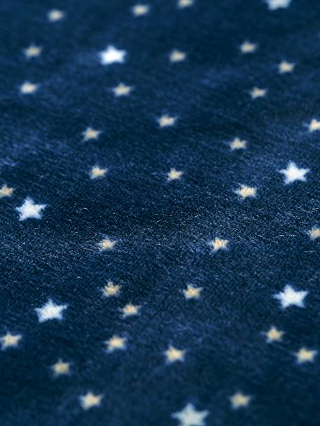 Star Printed Microfibre Blanket Dark Blue/Print+Light Grey/Print 