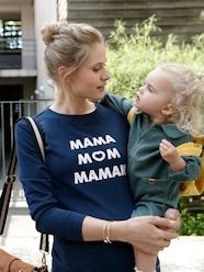 Maternity-Knitwear-Maternity & Nursing Special Fleece Sweatshirt with Message