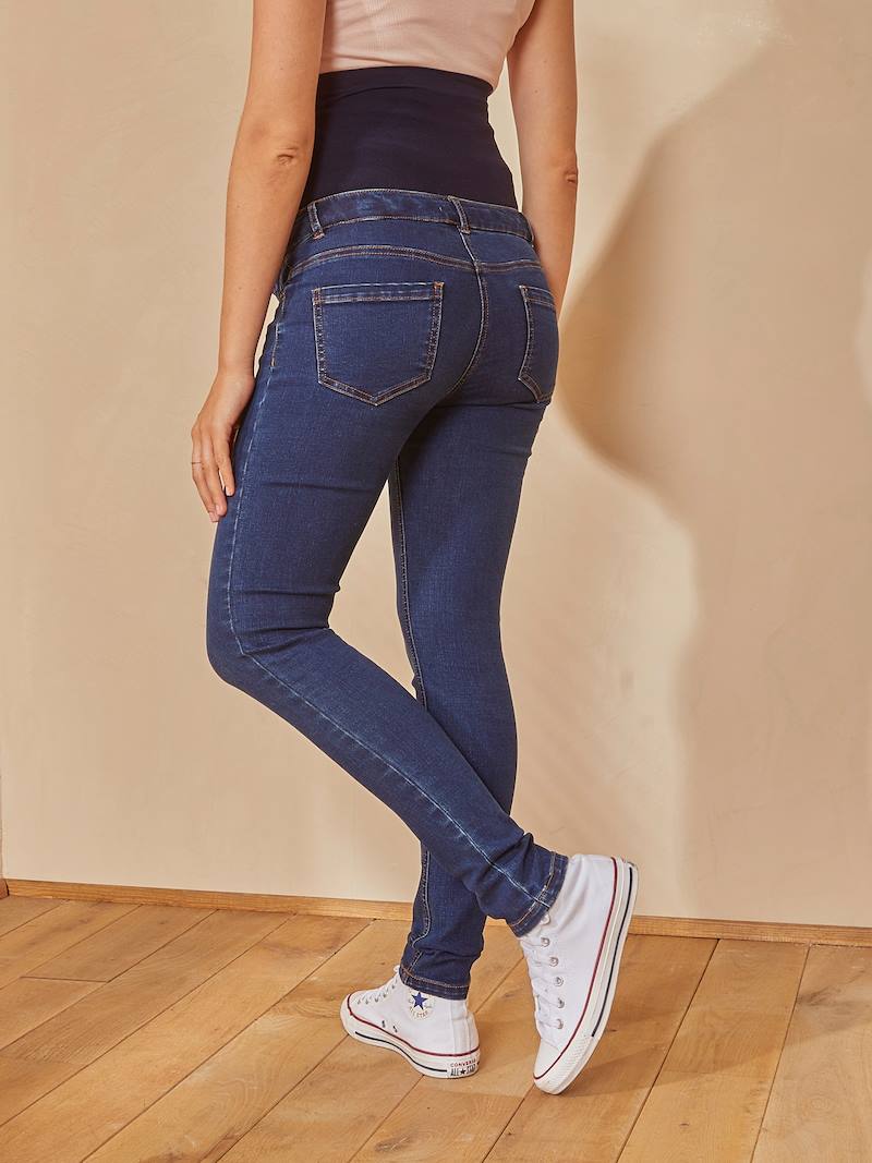 Slim Leg Maternity Jeans with Seamless BellyWrap dark blue, Maternity Vertbaudet
