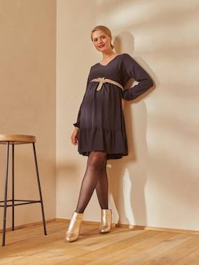 V-Neck Short Dress Maternity Nursing Special