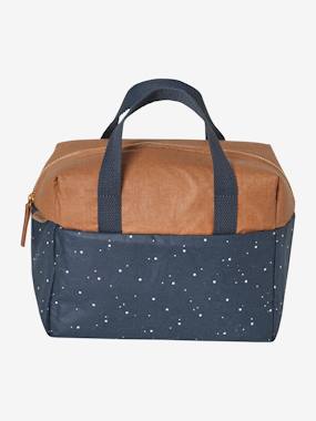 Two-Tone Lunch Box in Coated Cotton dark print