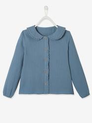 Girls-Blouses, Shirts & Tunics-Blouse with Frilly Details in Cotton Gauze for Girls