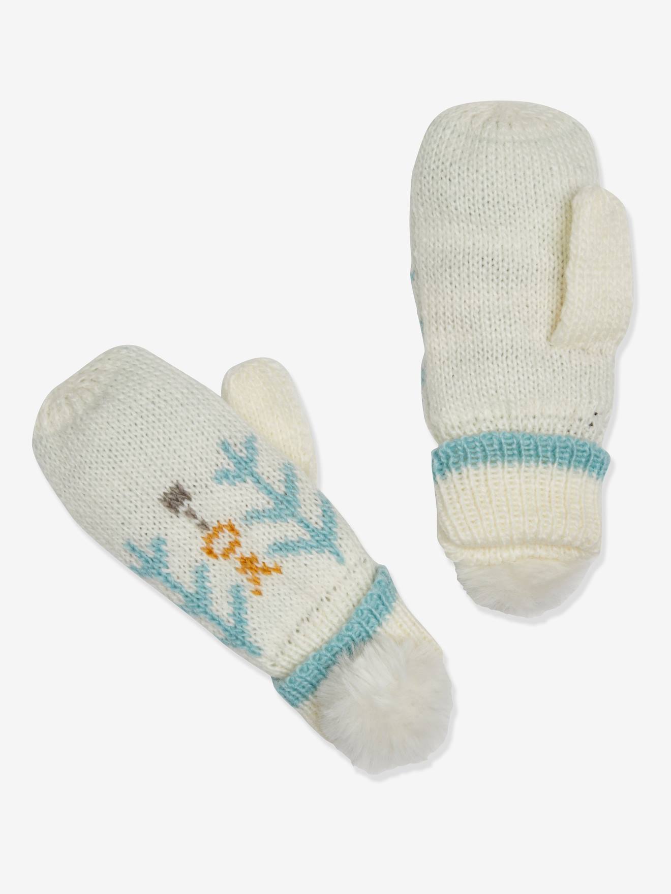 Jacquard Knit Gloves with Faux Fur Pompoms for Girls, Oeko Tex(r) multi