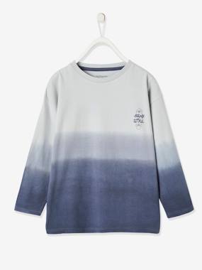 Long Sleeve Top with Dip-Dye Effect