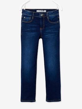 Click to view product details and reviews for Medium Hip Morphologik Straight Leg Waterless Jeans For Boys Dark Blue.