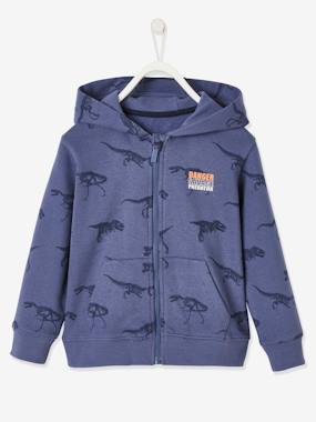 Zipped Jacket with Hood print